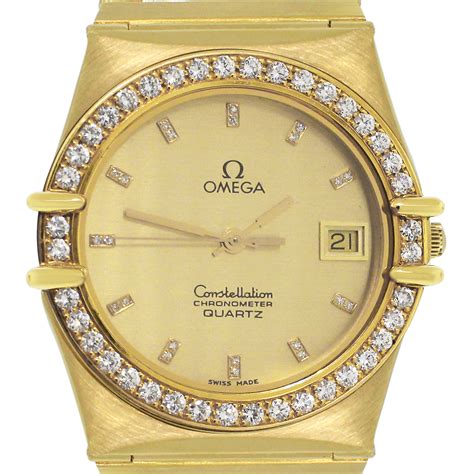 omega watch with diamonds|omega constellation yellow gold.